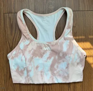 RVCA Sports Bra Womens Medium Pink Tie Dye Racerback Mesh Breathable thumbnail 1