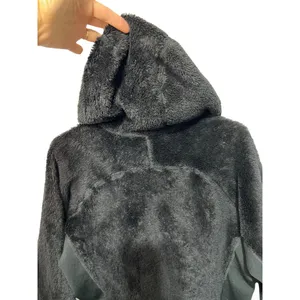 Patagonia Womens Black Fuzzy Full-Zip Hoodie Jacket Size M Polyester Warm & Soft thumbnail 5