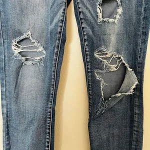 Maurices High Rise Skinny Blue Jeans Womens Small S Distressed Button-Fly thumbnail 5