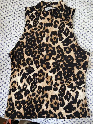 Leopard Print Mock Neck Tank Multi thumbnail 1