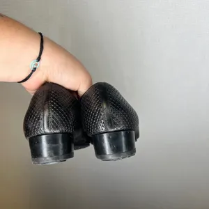 D.O.T.S. Black Woven Leather Square Toe Ballet Flats Made in Italy Size 42.5 thumbnail 5