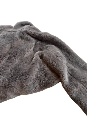 Song of Style Faux Fur Coat Brown Cropped Length Jacket Vegan Size Small Women's thumbnail 13