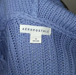 Aeropostale Hooded Baby Blue Crochet Hoodie Sweater Size S thumbnail 4