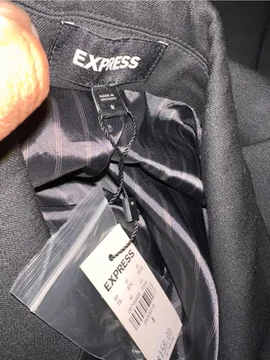 Express Black Double-Breasted Blazer with Gold Buttons NWT thumbnail 4