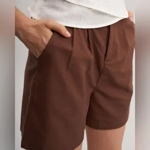 Rihoas Brown Elastic Waist Pocket Shorts thumbnail 3