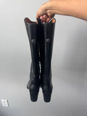 Black Heeled Boots Great Condition Size 7 thumbnail 2
