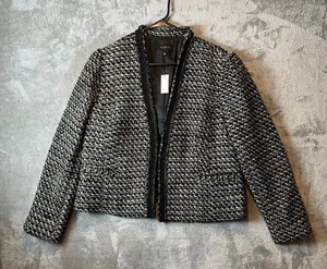 Talbots Breckenridge Tweed‎ Jacket Wool Blend Black Gold Sz 16 Career Office thumbnail 1