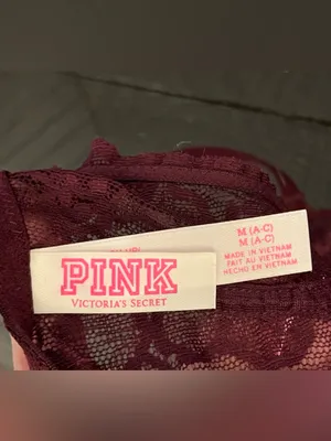 Victoria’s Secret PINK Razorback Wireless Push-up Lace Bra in Burgundy Size M thumbnail 3