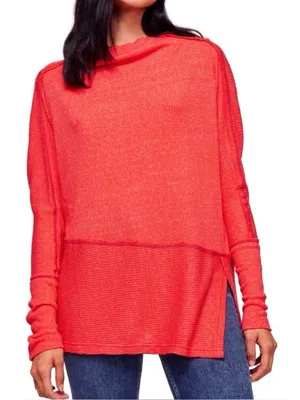 We The Free Cherry Londontown Asymmetrical Top Free People Women’s M thumbnail 1