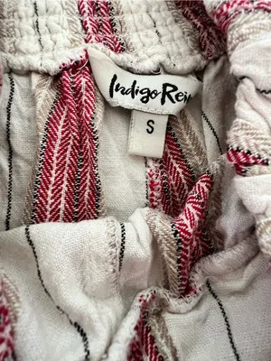 Indigo Rein Cream Lounge Pants with Burgundy and Navy Stripes thumbnail 3