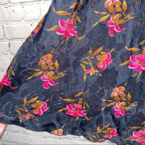 Vintage Victoria’s Secret Floral Slip Dress Navy‎ Pink Grunge Y2K M Gold Label thumbnail 2