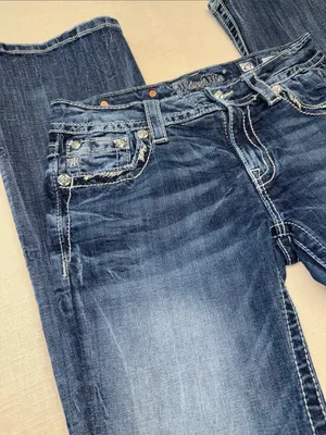 Miss Me Dark Blue Faded Flare Jeans thumbnail 10
