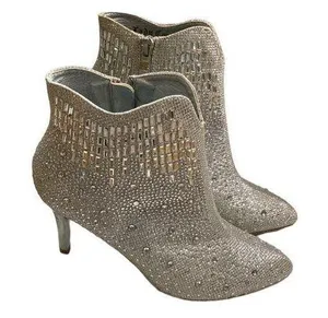 Rhinestone silver star ankle boots size 38 thumbnail 1