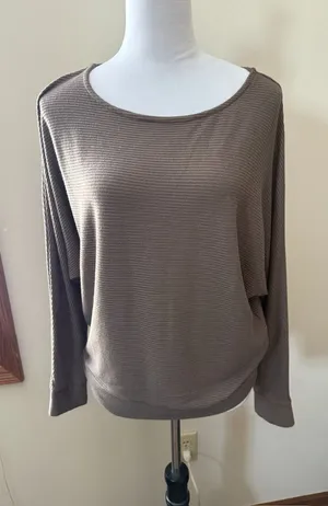 A New Day Mocha Ribbed Long Sleeve  thumbnail 1