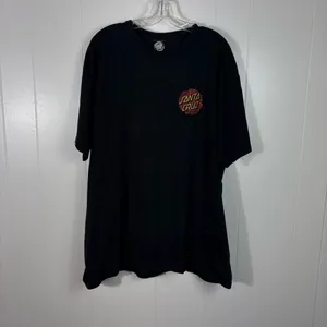 Santa Cruz Black Rose Graphic Double Sided Logo Short Sleeve Skater Tee Skate XL thumbnail 6