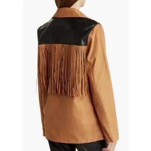 WeWoreWhat Fringe Jacket Acorn Size XS Western Cowgirl Oversized thumbnail 3