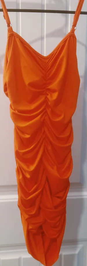 Orange Bodycon Mini Dress Size XS thumbnail 3
