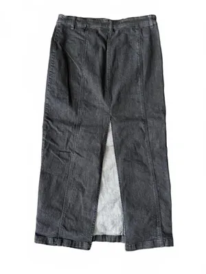 Belle Vere Denim Jean Skirt Medium Black Midi Maxi Casual Streetwear City Chic thumbnail 2