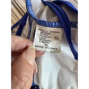 NWT Blue One Piece Cut Put Swimsuit Women’s Size XL Classic Beach Pool Monokini thumbnail 6