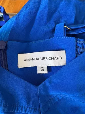 Amanda Uprichard-Revolve-Mimosa Royal Irrgdescant Blue Silk Mini Dress thumbnail 5