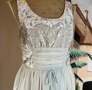 Light Gray Velvety Chiffon Short Dress thumbnail 6