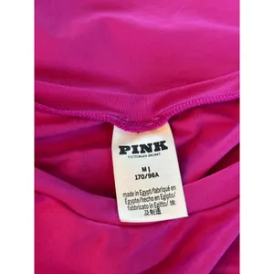 Victoria's Secret PINK Long Sleeve Thermal Top Fuchsia Pink Crew Neck Medium thumbnail 3