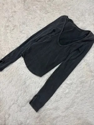 We the free unapologetic long sleeve grey top thumbnail 5