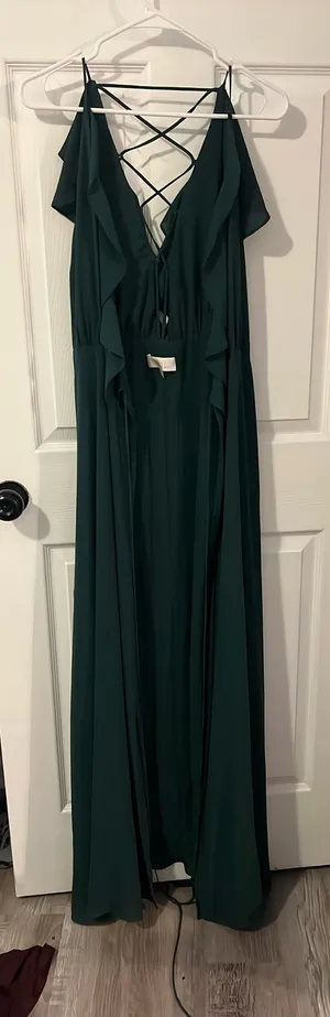 WAYF Emerald green bridesmaid dress thumbnail 1