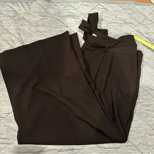 Asos Dress Pants Women's Black Wide Leg size 14 thumbnail 2