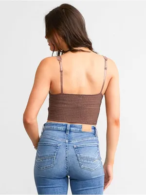 BKEssentials Floral Lace Full Coverage Bralette Deep Taupe Lined V thumbnail 2