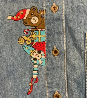 Nutcracker denim Christmas shirt ladies Medium thumbnail 2