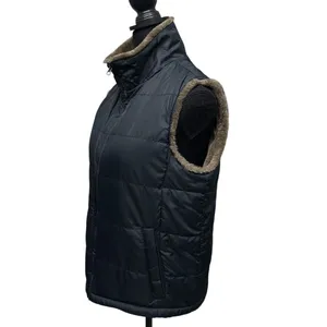 Eddie Bauer Vest Black Faux Fur Collar‎ & Lining Women's Size Small Full Zip thumbnail 4