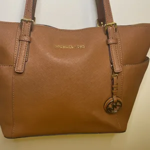 Michael Kors tan large leather tote bag thumbnail 2