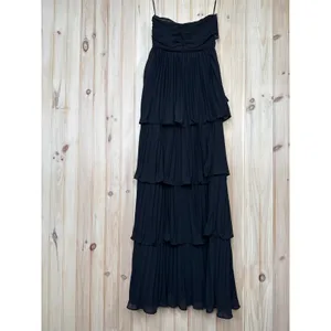 NWT Lulus Seriously Sensational Black Strapless Tiered Maxi Dress Gala Sz XXS thumbnail 2
