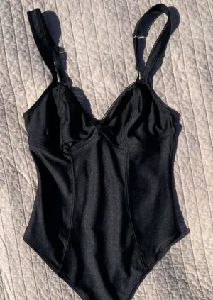 Urban Outfitters Black Corset Structured Bodysuit thumbnail 1