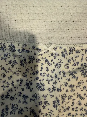 Brandy Melville Cream Skirt with Blue Floral Print thumbnail 4