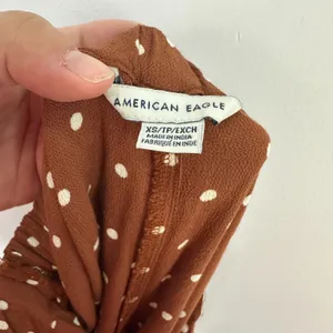 American Eagle Ruffle Wrap Shorts Womens XS Brown Polka Dot Boho Summer‎ Skort thumbnail 5