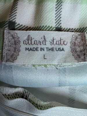 Altar’d State Plaid Fit & Flare Mini Dress Large Green Y2K thumbnail 6