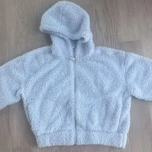 Lou & Grey Full Zip Sherpa Hoodie Sweatshirt Light Blue Medium thumbnail 1