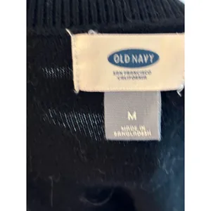 Old Navy Womens Black Varsity Stripe Button‎ Front Cardigan Sweater Size M thumbnail 4