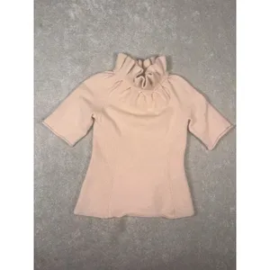 Moth High Neck Wool‎ Alpaca Sweater Small Pale Pink thumbnail 3