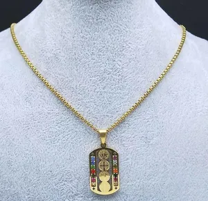 Crystal Stainless Steel Pendant Necklace thumbnail 1