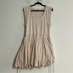 Anthropologie Daily Practice Bubble Mini Dress Pale Pink Size XL thumbnail 2