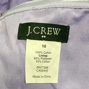 J. CREW Purple Strapless‎ Geometric Women's 10 Textured Cotton w/ Pockets Dress thumbnail 11