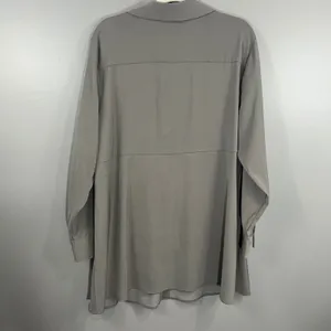 Susan Graver Tunic Top Womens 1X Gray Great Long Sleeve Button Down Stretch thumbnail 4