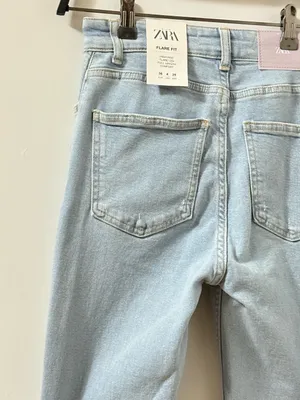 Zara Light Blue High-Rise Wide Leg Jeans NWT thumbnail 6