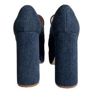 Shoedazzle Margaux Denim‎ Platform Penny Loafers Blue Block Heel Womens 9 EU 40 thumbnail 7