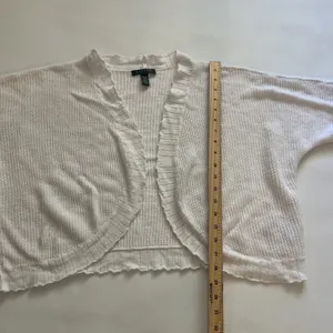 Lauren Ralph Lauren OS Linen Cotton White Cardigan Shrug Green Label thumbnail 5