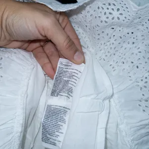 H&M White Eyelet Lace Flounced Cotton Skirt Size 4 thumbnail 6