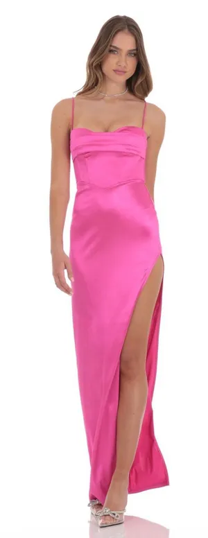 Lucy in the Sky Satin Corset Maxi Dress thumbnail 1